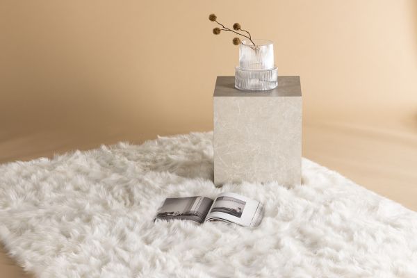 Imagine Katy Polyester Fake Fur - 230*160-  -Rectangular-White