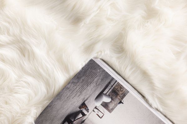 Imagine Katy Polyester Fake Fur - 230*160-  -Rectangular-White