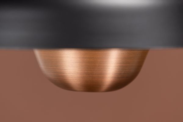 Imagine Lampa pendant Högbyn 30cm - Negru mat / Finisaj metalic de cupru