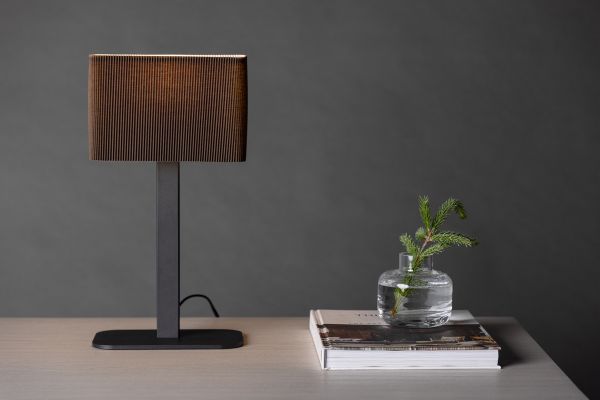 Imagine Lampa de masă Idre - Metal Negru / Material Textil Mocca