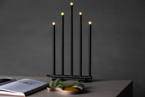 Imagine Björnfjället Candlestick 40cm  - Matt Black Dimmer  /