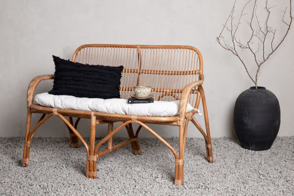 Imagine Vă rugăm să traduceți complet Nella Sofa Rattan Nature - inc Offwhite Cushion