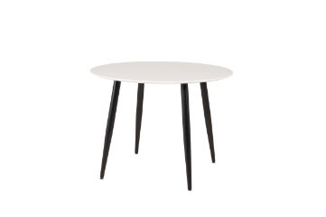 Imagine Masa rotunda de dining Plaza de 100cm - MDF alb / picioare negre