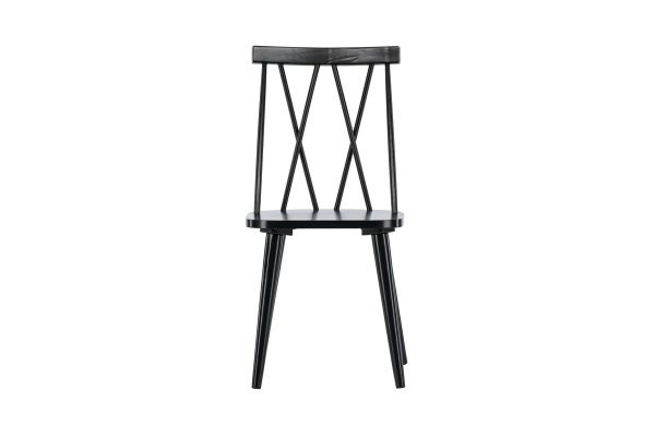 Imagine Fotoliu de Dining Mariette - set de 2 bucăți - Negru / Lemn de Caucho Solid