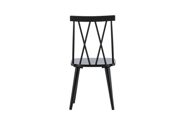 Imagine Fotoliu de Dining Mariette - set de 2 bucăți - Negru / Lemn de Caucho Solid