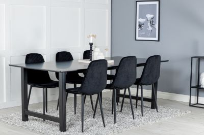 Masa dining fixa 220 cm negru Count