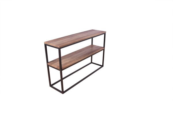 Imagine Rise Side Table Double - Black / Vintage Teak -look