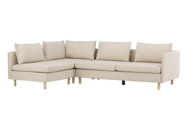 Imagine Colțar Sofa Zero - Aspect de lemn / material textil bej