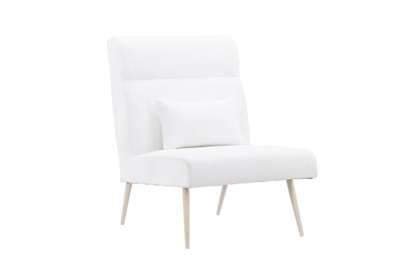 Imagine Vă rugăm să traduceți complet Bloom Single Sofa - Whitewash / White Teddy