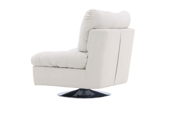 Imagine Vă rugăm să traduceți complet Florens Single Sofa - Crom / Ţesătură alb mat