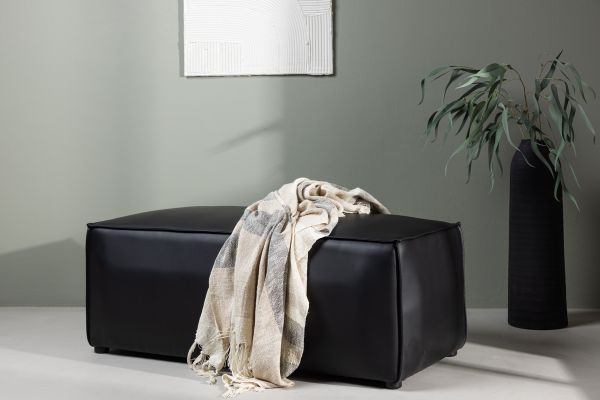 Imagine Palermo Pouf - Negru mat / Negru PU