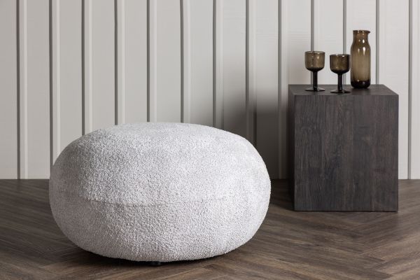 Imagine Bologna Pouf - Light grey / Light grey Teddy