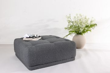 Imagine Turin Pouf - Dark grey / Dark grey Fabric