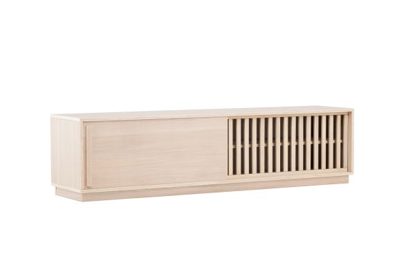 Imagine Permiteți-ne să vă prezentăm Lugo TV Bench - Whitewash / Whitewash Melamine