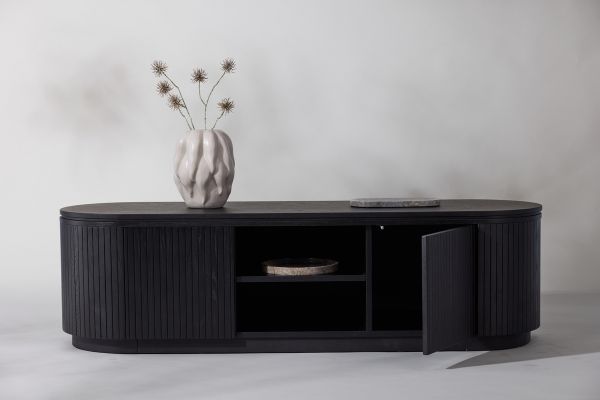 Imagine Vă rugăm să traduceți complet Fjällbacka - Low Storage - MDF Veneer / Black Oak / faneer