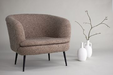 Imagine Nordkoster Single Sofa - Matte Black / Dark Beige Teddy