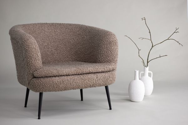 Imagine Nordkoster Single Sofa - Matte Black / Dark Beige Teddy