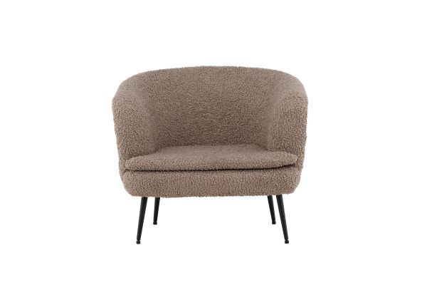 Imagine Nordkoster Single Sofa - Matte Black / Dark Beige Teddy