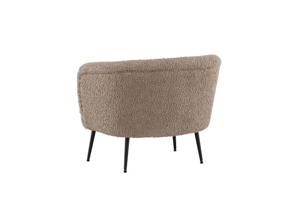 Imagine Nordkoster Single Sofa - Matte Black / Dark Beige Teddy