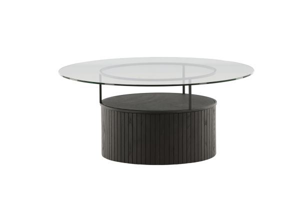 Imagine Bovall Sofa Table - Black / Clear glass ⌀90