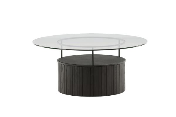 Imagine Bovall Sofa Table - Black / Clear glass ⌀90