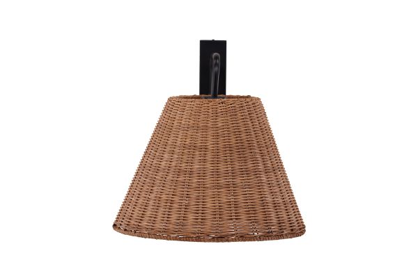 Imagine Vă rugăm să traduceți complet: Stala Wall Lamp - Negru / Ratan Natural