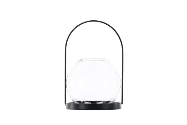 Imagine "Flora Lantern - Black/Clear Glass - H22*14cm