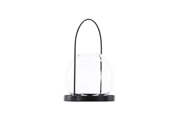 Imagine "Flora Lantern - Black/Clear Glass - H22*14cm