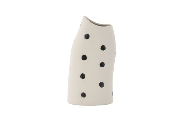 Imagine Ernst Vase - White/Black Dots - 12*9*23Hcm