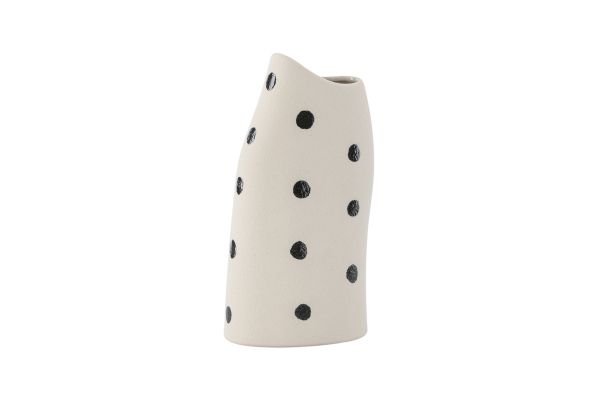 Imagine Ernst Vase - White/Black Dots - 12*9*23Hcm