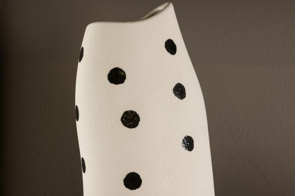 Imagine Ernst Vase - White/Black Dots - 12*9*23Hcm