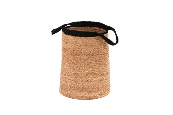 Imagine Decorați-vă casa în mod practic și modern cu un coș frumos din seria Pune Jute - 50*ø35- -Rotund-Natural/Negru