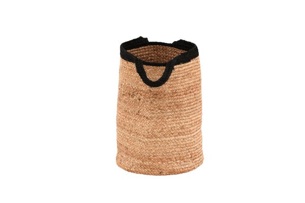 Imagine Decorați-vă casa în mod practic și modern cu un coș frumos din seria Pune Jute - 50*ø35- -Rotund-Natural/Negru