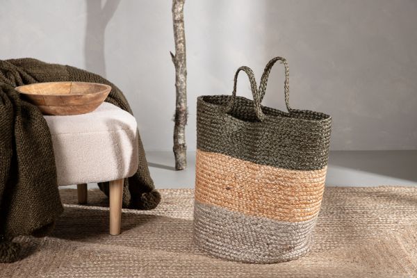 Imagine Vă rugăm să traduceți complet Jute Kanpur - 45 * ø35- - Rotund-Natural/Verde