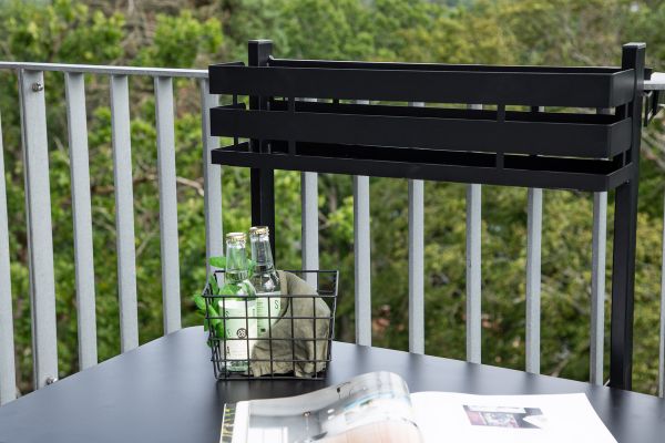 Imagine Masa Borneo pentru balcon din oțel - Negru / Rectangular 77*57*120