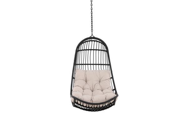 Imagine Pulau Hangingchair Rattan Black / Creme