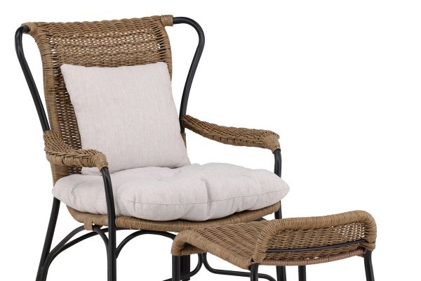 Imagine Traduceți complet Loreto Loungechair Black - Nature Rattan