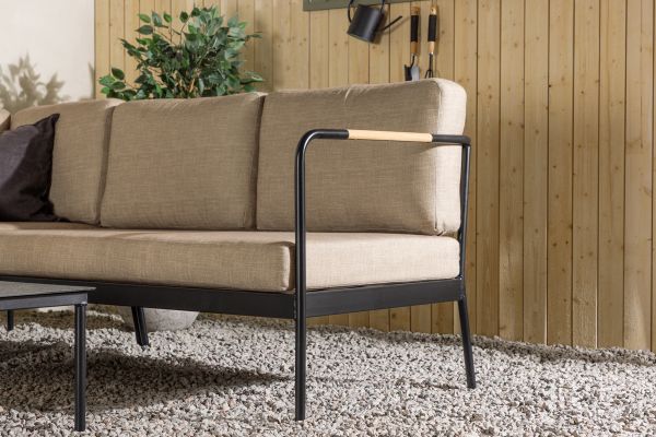 Imagine Pehnna Corner Loungeset Steel - Black / Sand