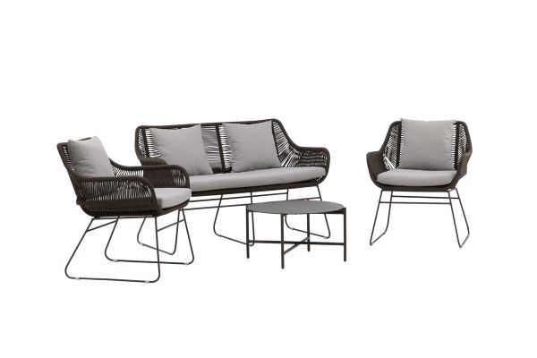 Imagine Davao Loungeset Steel - Dark grey / Brown