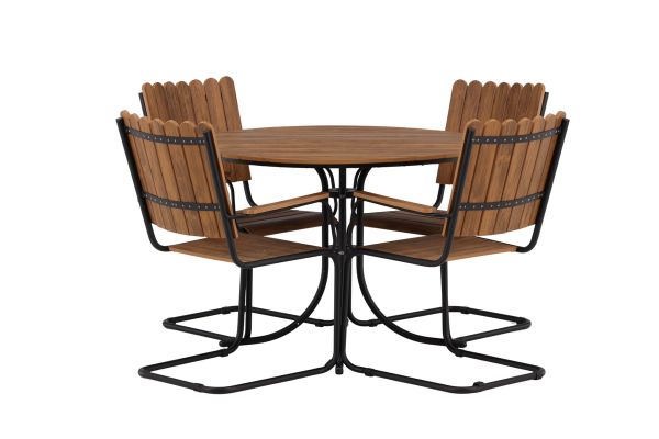 Imagine Vă rugăm să traduceți complet Holmsund Diningset Steel - Black / Nature