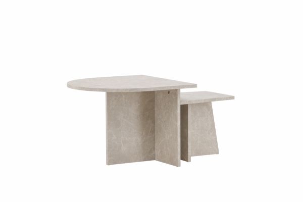 Imagine Sala Sofa Table 60x60 cm, 40x40 cm - Marblelook /