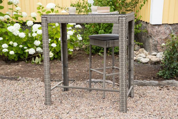 Imagine Masa de bar Alo Bartable Steel - Grey Wicker Rectangular 60.5