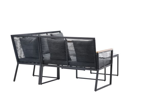 Imagine Setul de mobilier Dallas Lounge - negru / gri din poliester