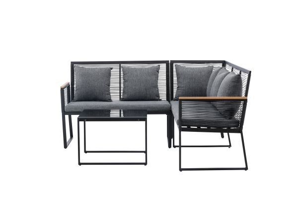 Imagine Setul de mobilier Dallas Lounge - negru / gri din poliester