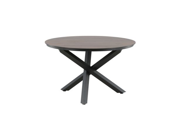 Imagine Masa de Dining rotundă Llama 120 - Alu negru / HPL maro