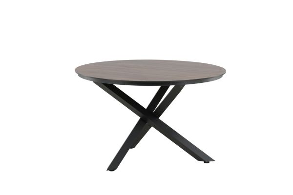 Imagine Masa de Dining rotundă Llama 120 - Alu negru / HPL maro