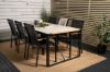 Imagine Masa de dining Texas 200*100 - Aluminiu Negru / Teak / Piatra spray gri