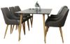 Imagine Masa de dining Polar cu aspect Ek-Look / Negru - 180*90*H75 +Plaza - Scaun de dining - Gri inchis _6