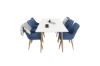 Imagine Polar Matbord - Ek-Look / Vit- 180*90*H75 +Plaza - Dining chair - Blue / Oak _6