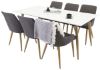 Imagine Polar Matbord - Ek-Look / Vit- 180*90*H75 +Plaza - Dining chair - Dark grey _6